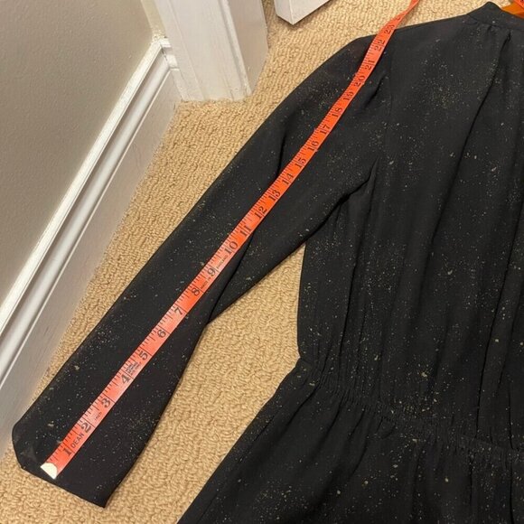 OAK + FORT Celestial Gold Flecked Long Sleeve Cutout Dress Black –  S - Picture 12 of 14